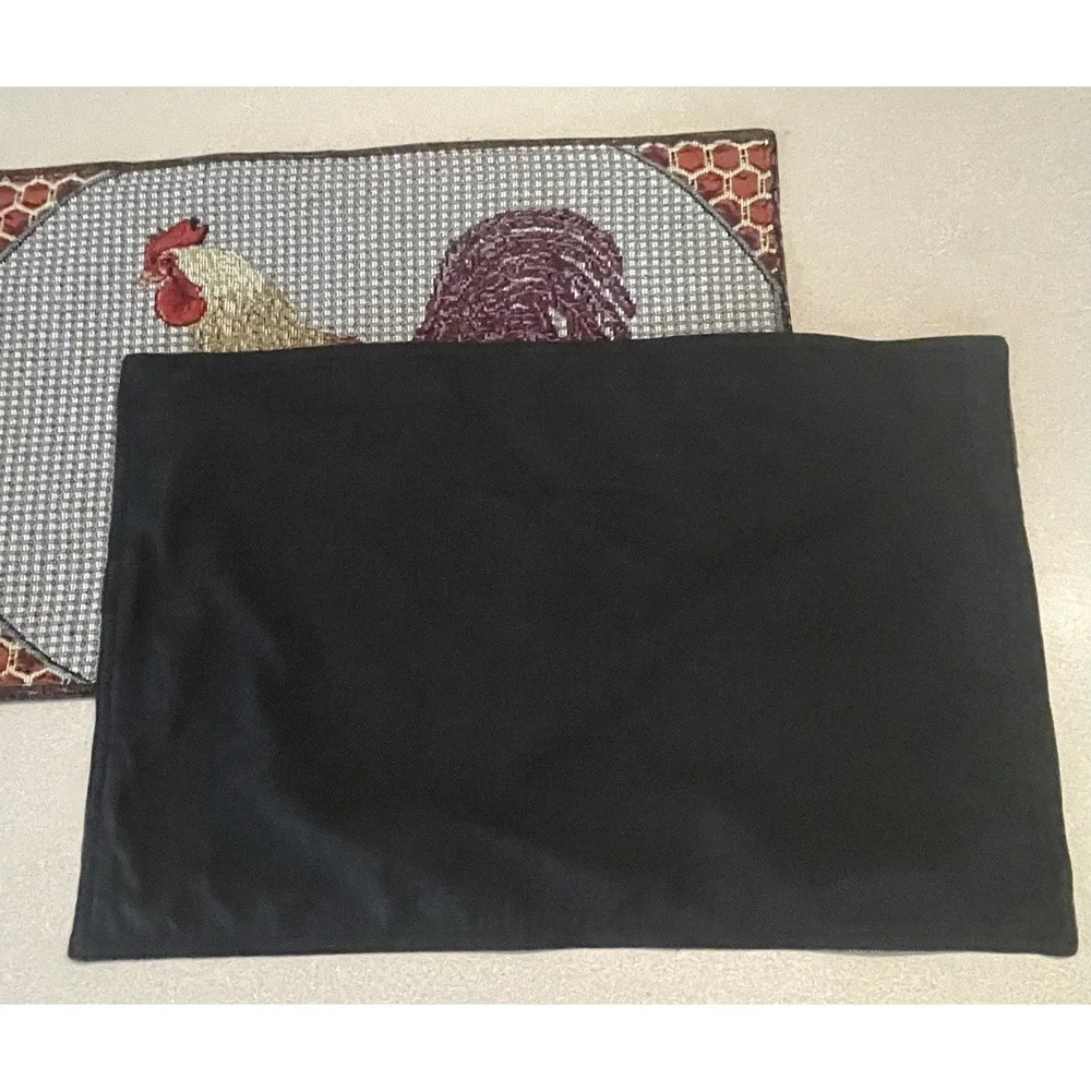 Rooster Tapestry Placemats Set / 4 Kitchen Woven 12